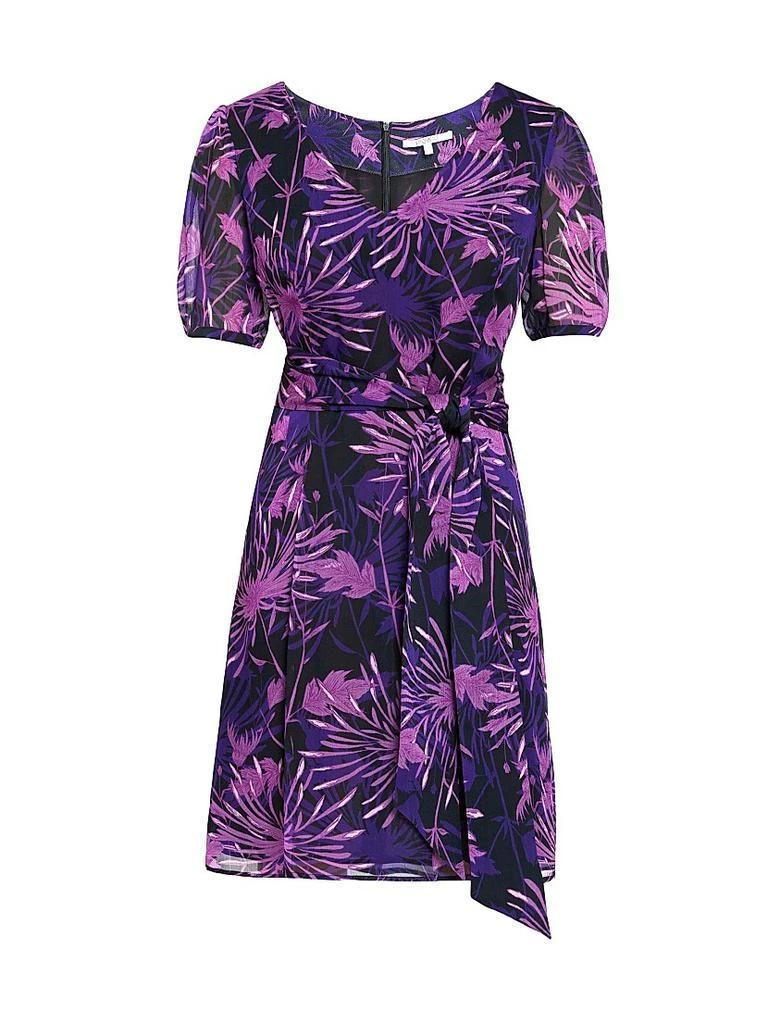 Santorelli Floral Crinkle Georgette Minidress 1