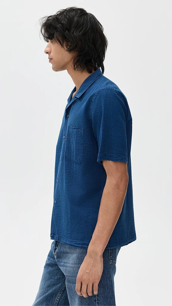 Universal Works Indigo Seersucker Road Shirt 3
