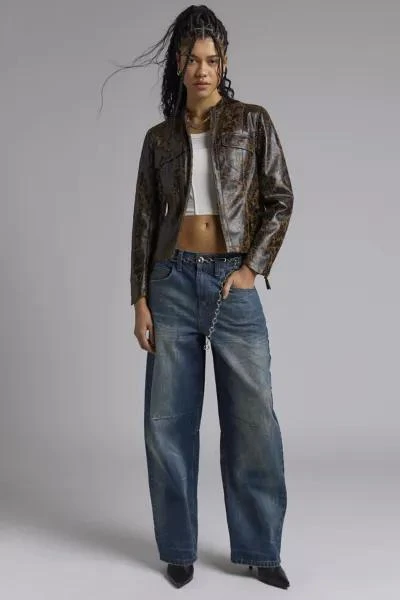Silence + Noise Silence + Noise Shaina Cracked Faux Leather Slim Jacket 2
