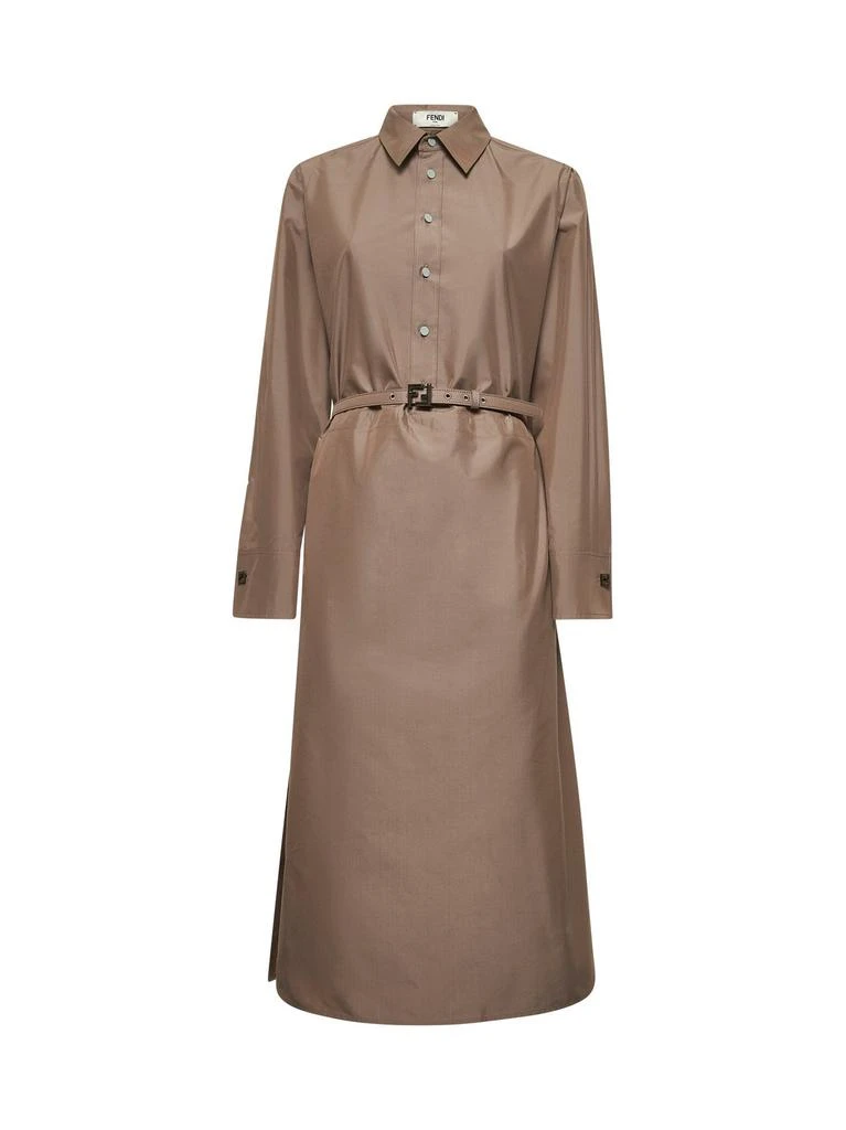 Fendi Fendi Long Sleeved Belted Shirt Dress 1
