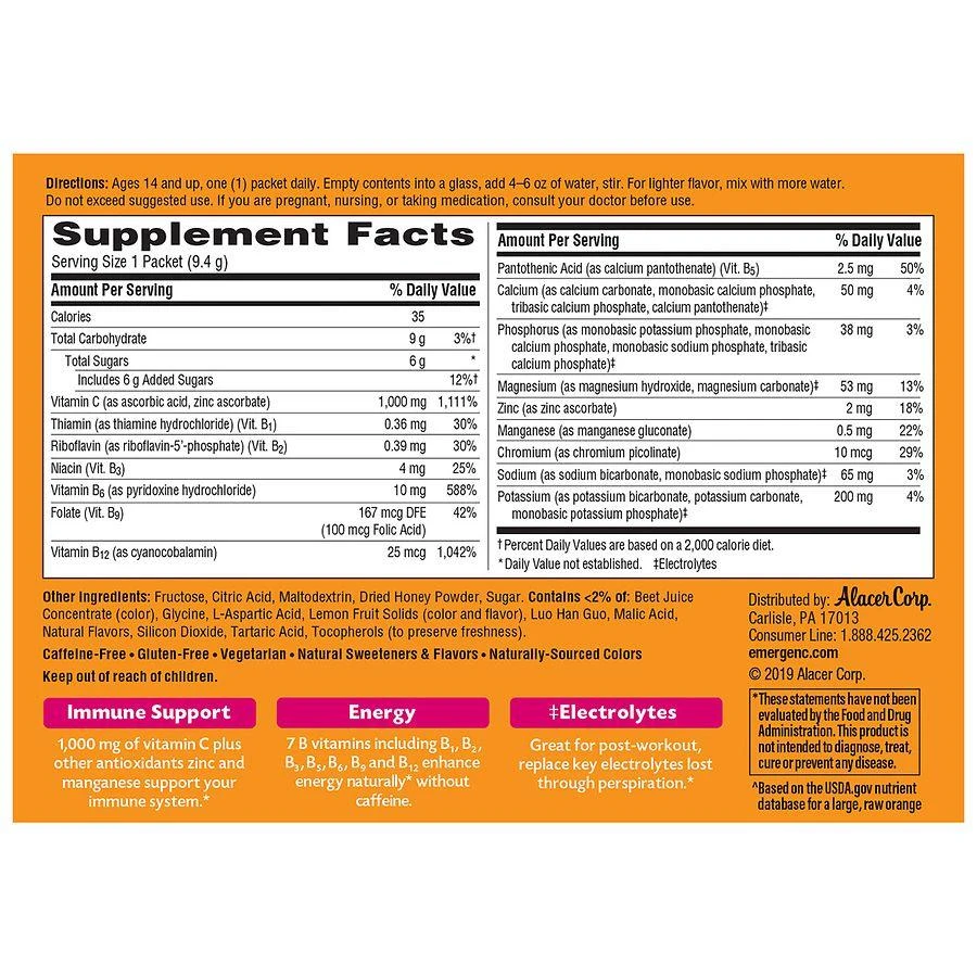 Emergen-C Daily Immune Support Drink with 1000 mg Vitamin C, Antioxidants, & B Vitamins 4