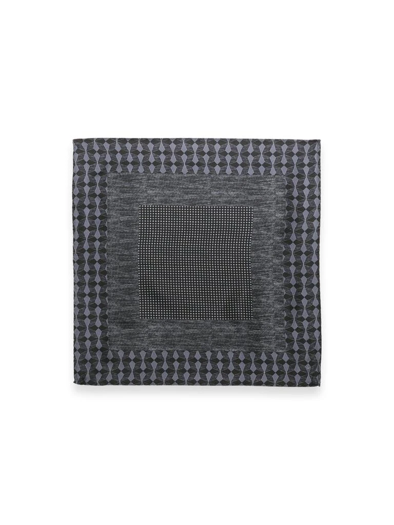 Paul Fredrick Geometric Silk Pocket Square 2