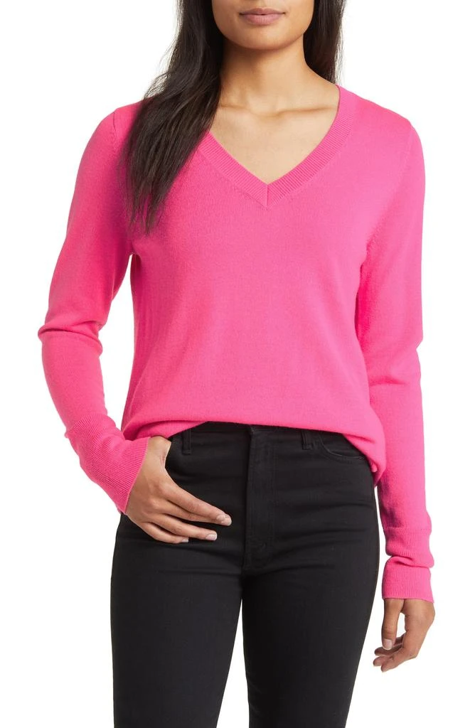 Caslon Wool Blend V-Neck Sweater 1