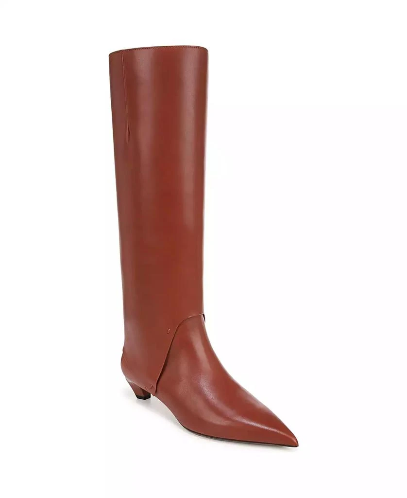 Franco Sarto Women's Martin Kitten Heel Pointed Toe Knee High Dress Boots 1