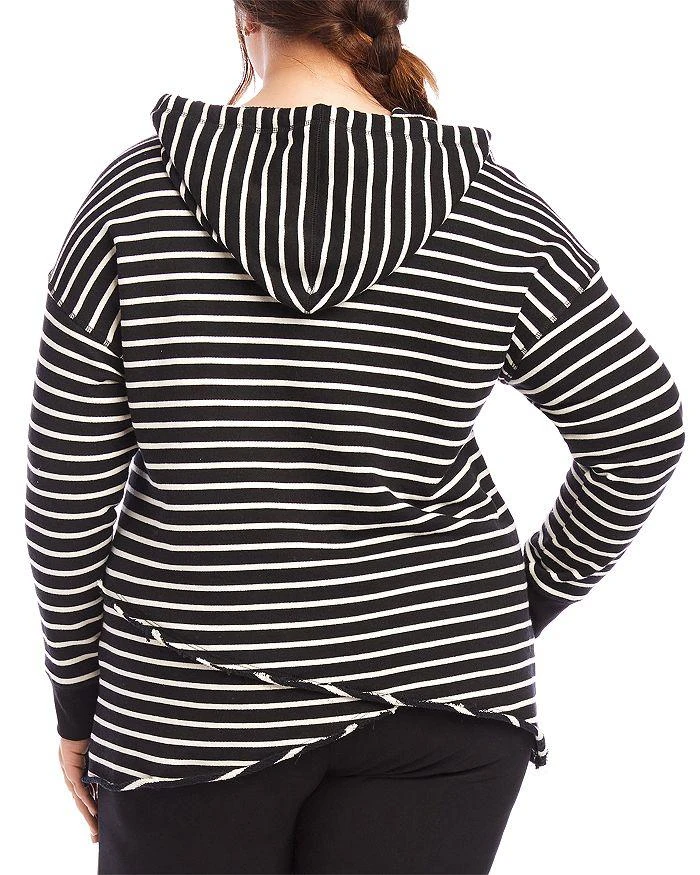 Karen Kane Striped Asymmetric Hem Hooded Sweatshirt 2