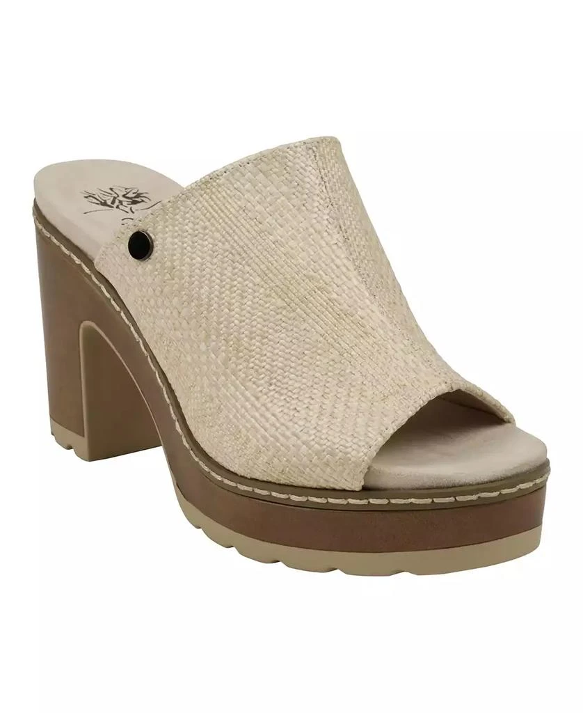 GC Shoes Women's Scarlet Woven Wooden Platform Heeled Sandals 1