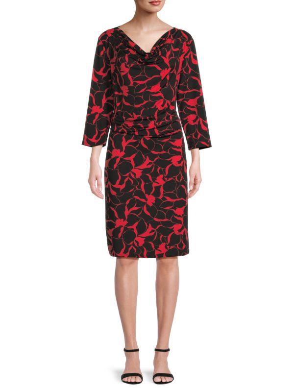 TASH + SOPHIE Floral Cowl Neck Dress