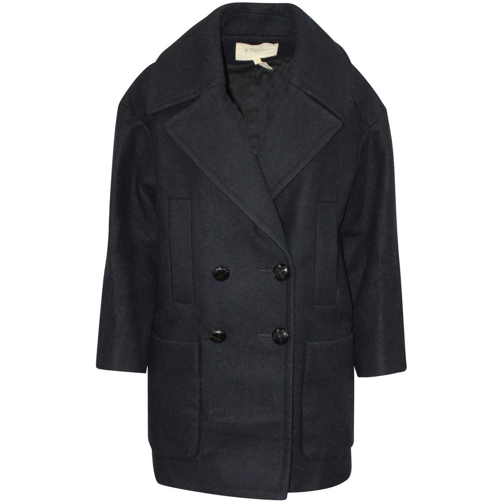 Isabel Marant Étoile Isabel Marant Etoile Multi-Pocket Double-Breasted Coat in Black Laine Wool