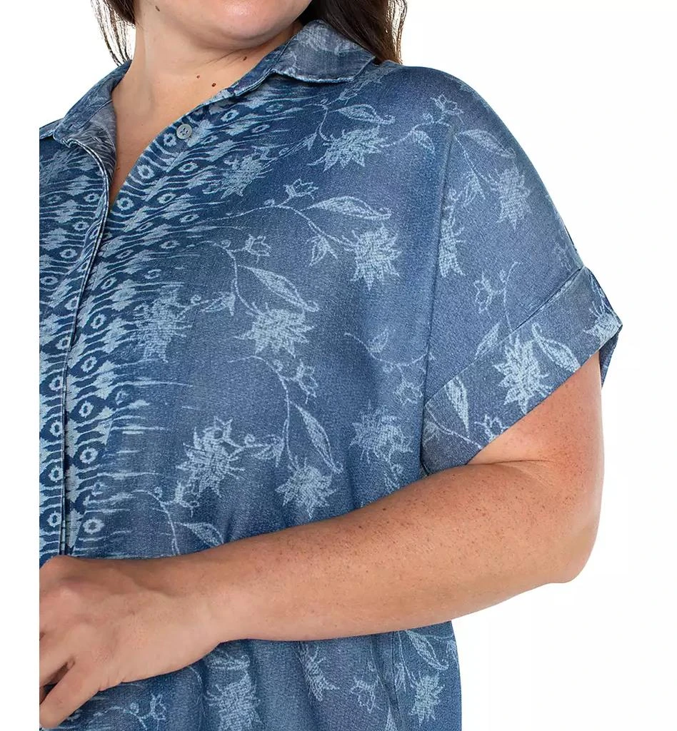 Liverpool Liverpool Plus Size Printed High-Low Camp Shirt 4