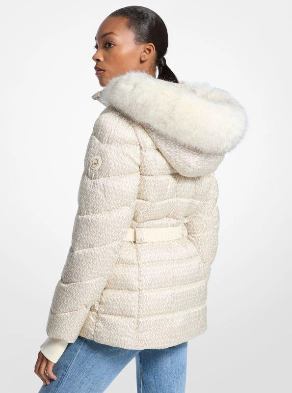 Michael Kors Faux Fur Trim Belted Puffer Jacket 2