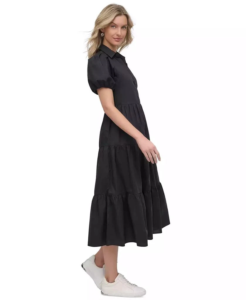 DKNY DKNY Women's Puffed-Sleeve Tiered Shirtdress 7