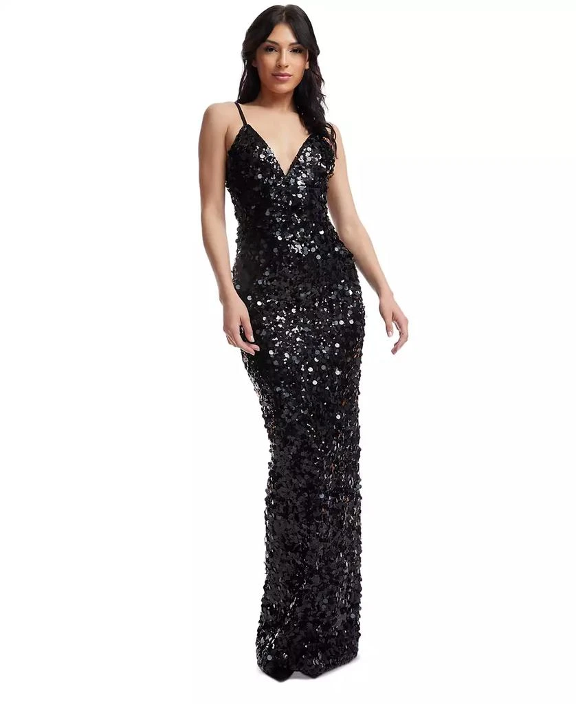 Dress The Population Women's Cammie Plunge Sequin Gown 1