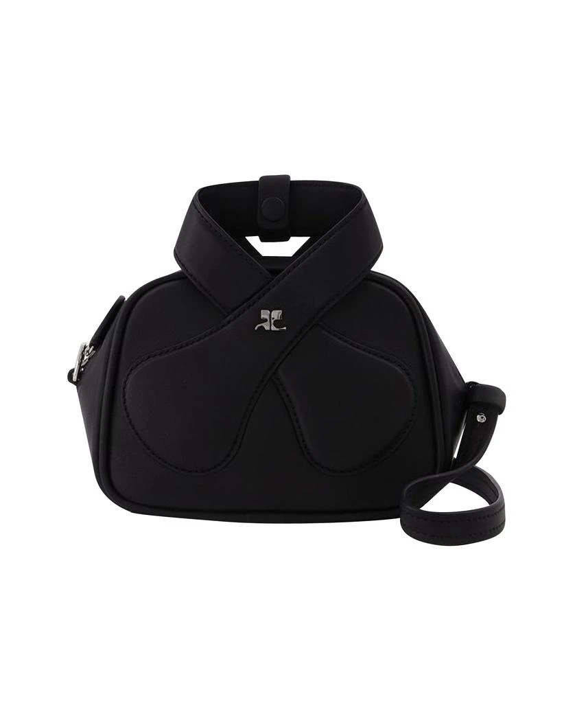 courrèges Leather Loop Baguette Bag in black leather 1