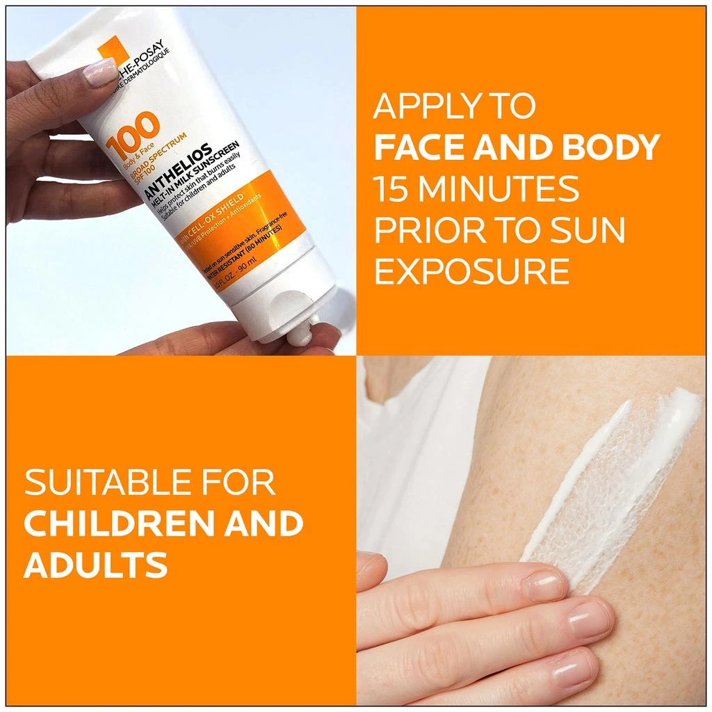La Roche Posay La Roche-Posay Anthelios Melt-in Milk Body and Face Sunscreen Lotion Broad Spectrum SPF 100 3