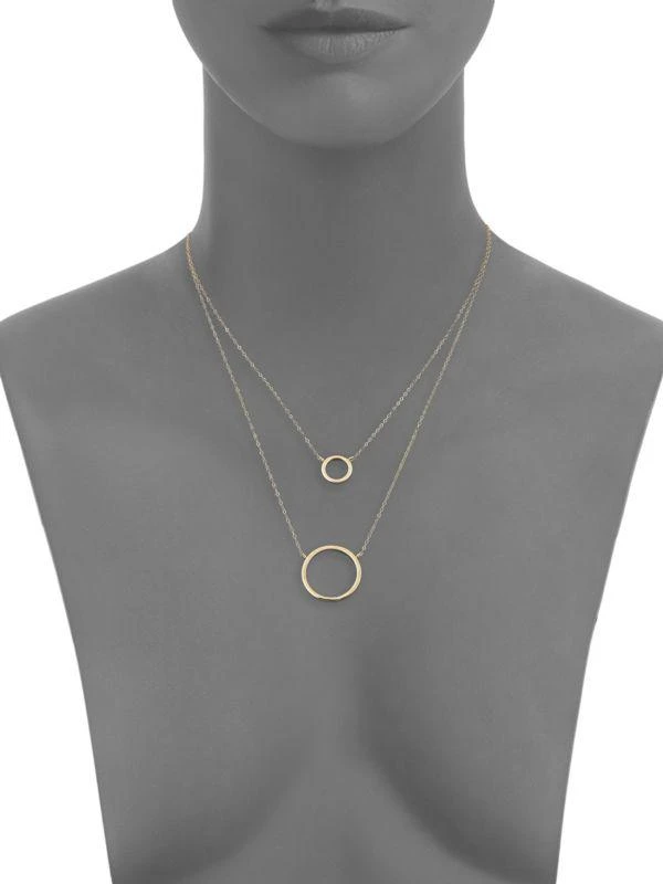 Saks Fifth Avenue 14K Yellow Gold Double Layer Necklace 2