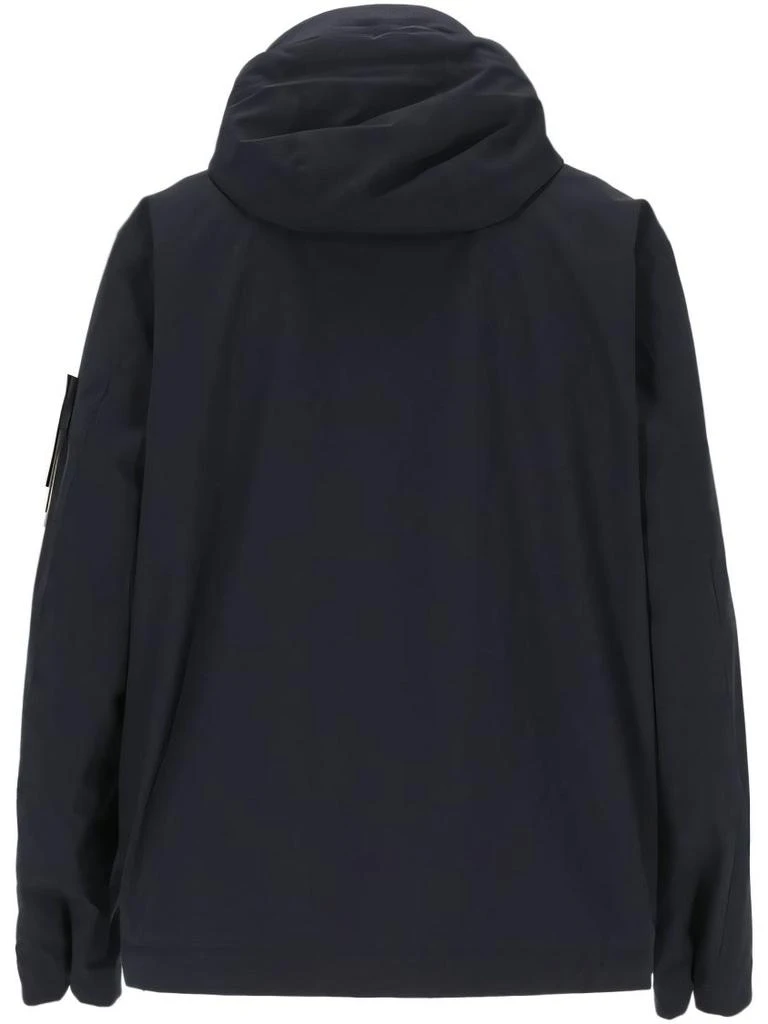 Stone Island Modern Black Leather Jacket With Hood And Zip Closure 3