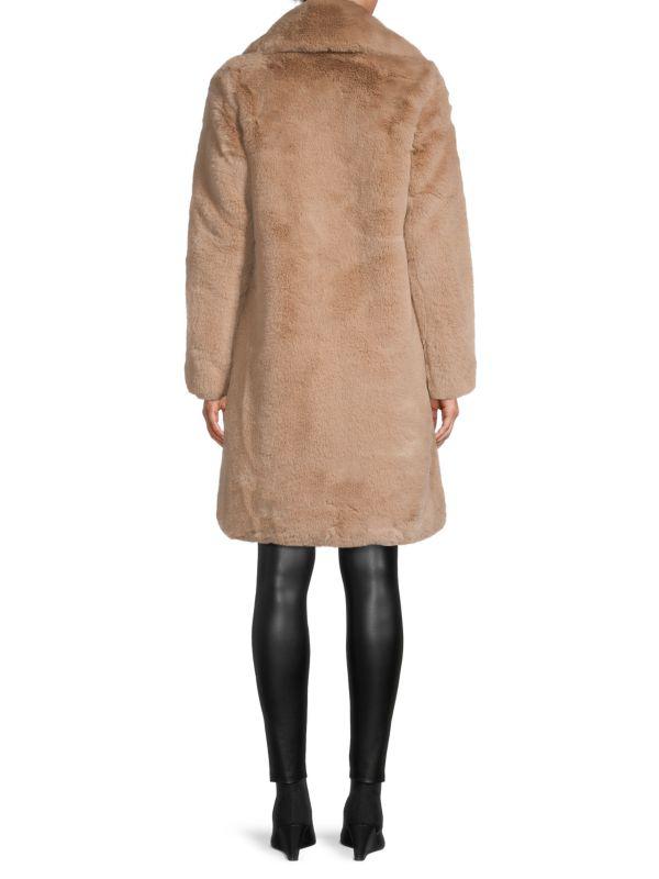 BELLE FARE Faux Fur Notch-Lapel Coat