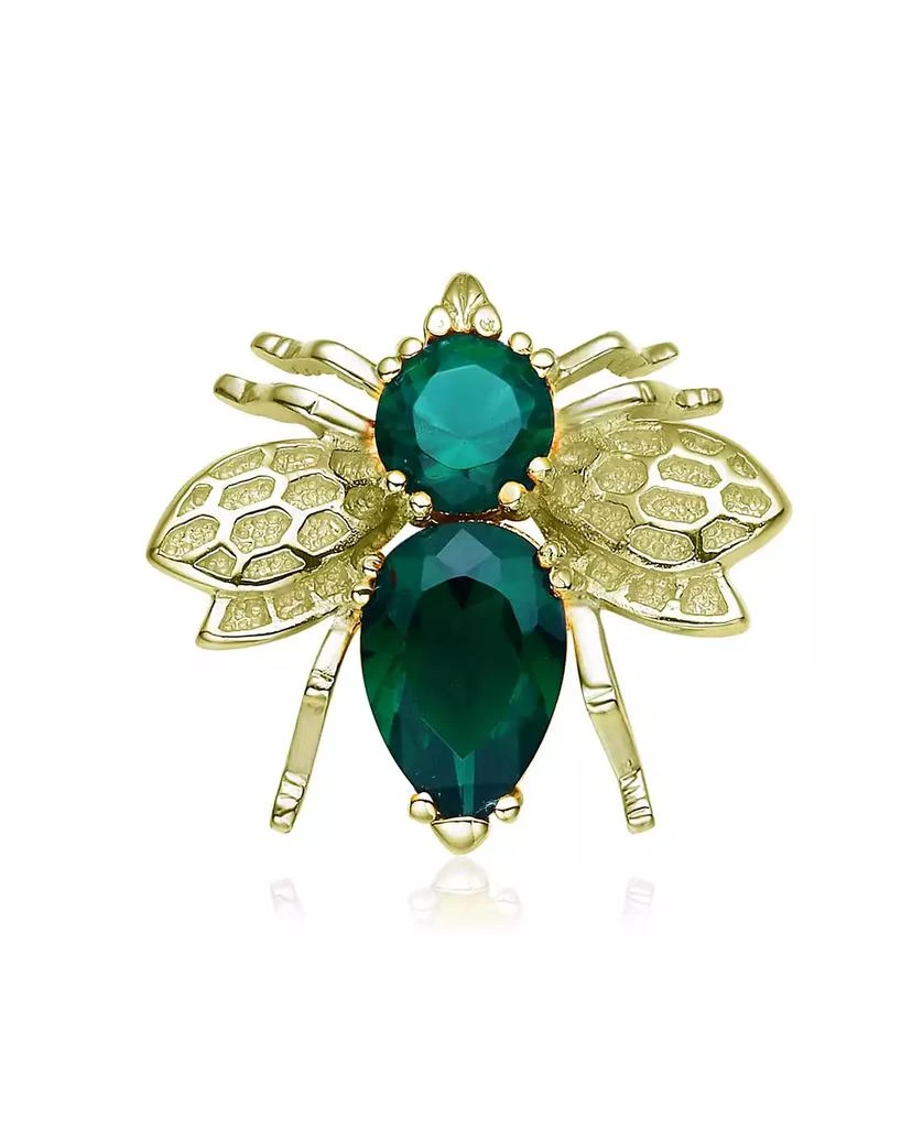Genevive Sterling Silver with Colored Cubic Zirconia Bee Pin 3