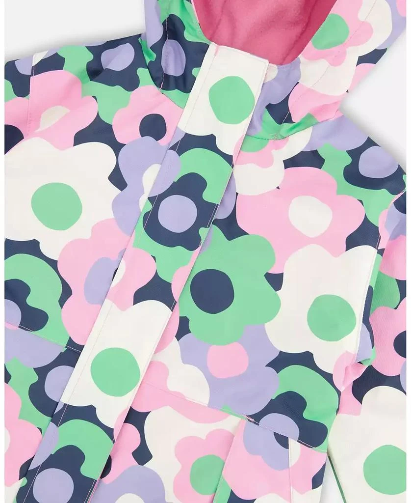 Deux par Deux Big Girls Two-Piece Mid-Season Outerwear Set Black Printed Flowers 5