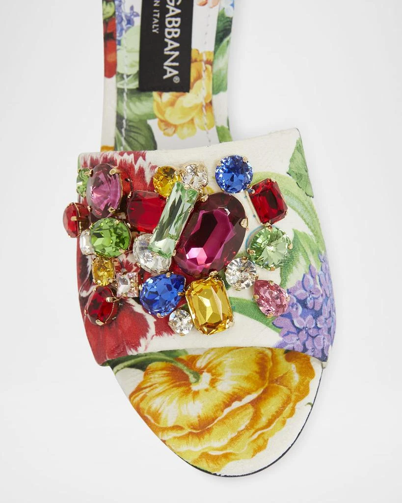 Dolce & Gabbana Keira Floral Jeweled Mule Sandals 4