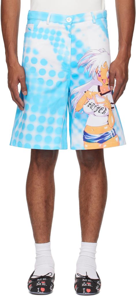 Ashley Williams SSENSE Exclusive Blue Manga Poster Shorts