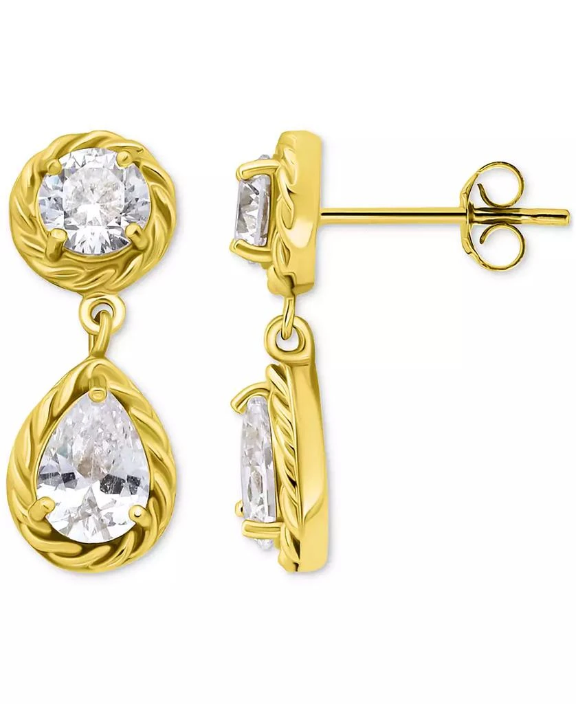 Giani Bernini Cubic Zirconia Mixed Cut Rope Frame Drop Earrings, Exclusively at Macy's 3