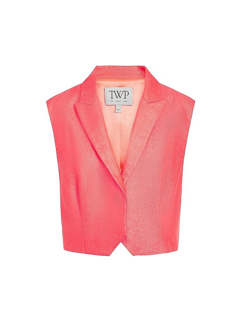 TWP Katie Linen-Blend Tailored Vest 1