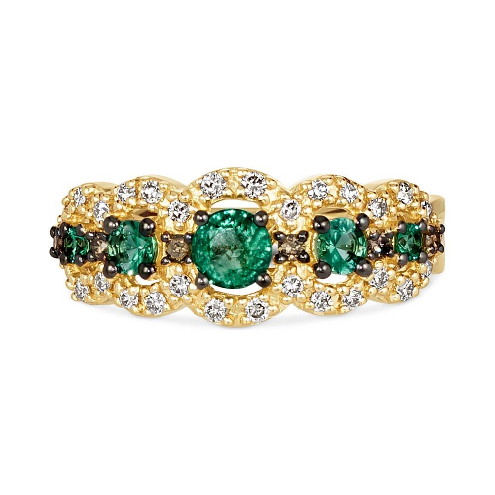 Le Vian Costa Smeralda Emeralds (3/8 ct. t.w.) & Diamond (1/3 ct. t.w.) Scalloped Ring in 14k Gold