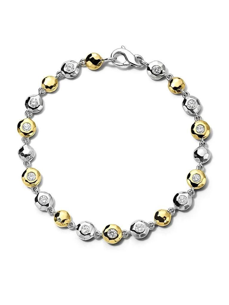 Ippolita Chimera Sterling Silver, 18K Yellow Gold, 
Diamond Bracelet