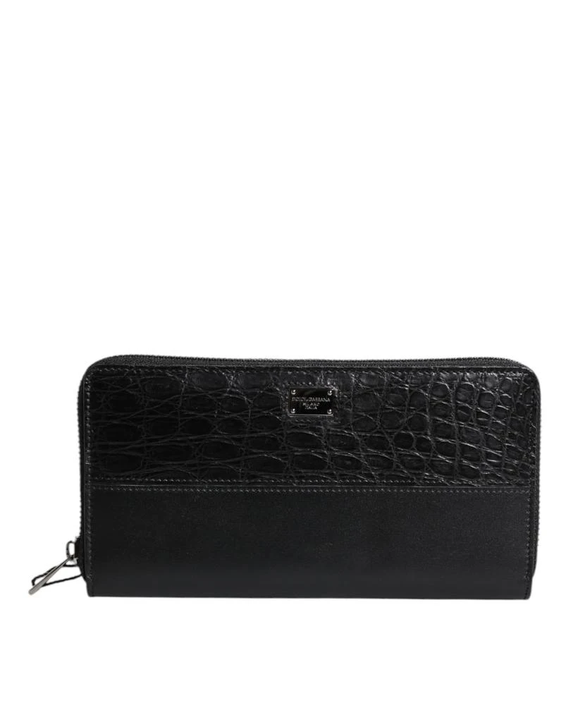 Dolce 
Gabbana Leather Logo Plaque Zip Around Continental Men
s Wallet (Pre-Owned)