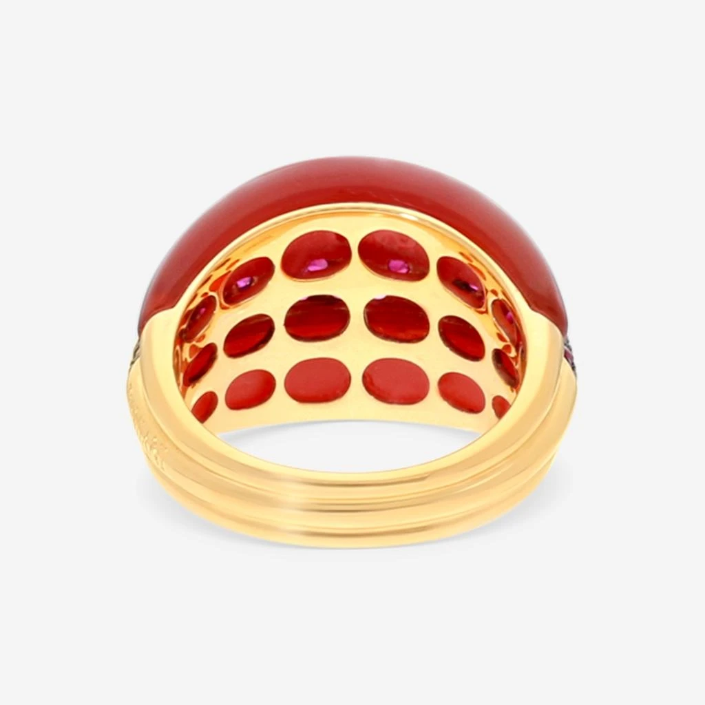 Damiani Damiani 18K Rose Gold Carnelian & Ruby Statement Band Ring Sz. 720037238 3