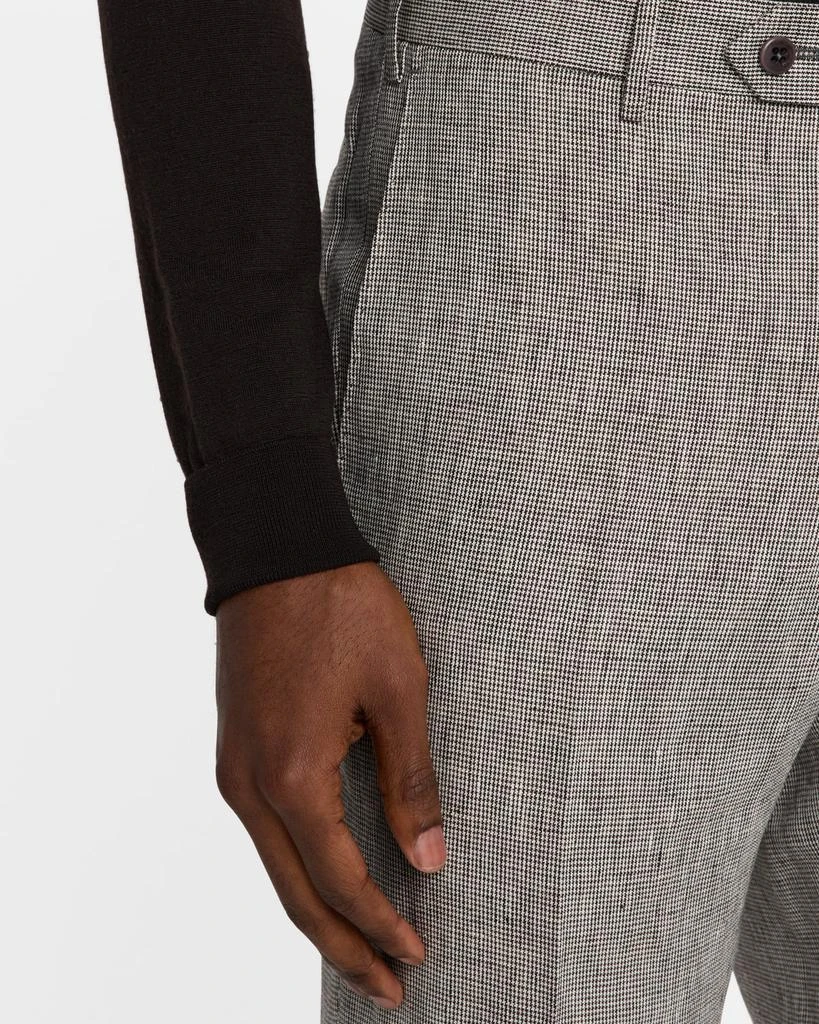 Zanella Men's Parker Linen Check Flat-Front Pants 5