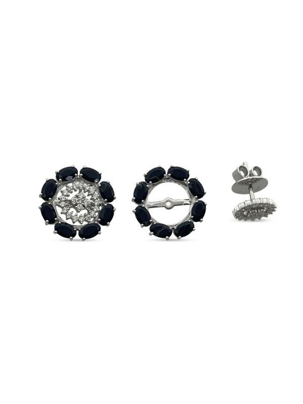 HUEB Bestow 18K White Gold, Onyx & Diamond Stud Earrings