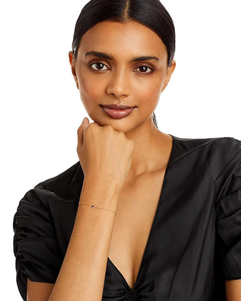 Zoe Chicco 14K Yellow Gold Itty Bitty Symbols Black 
White Diamond Yin Yang Charm Bracelet 2