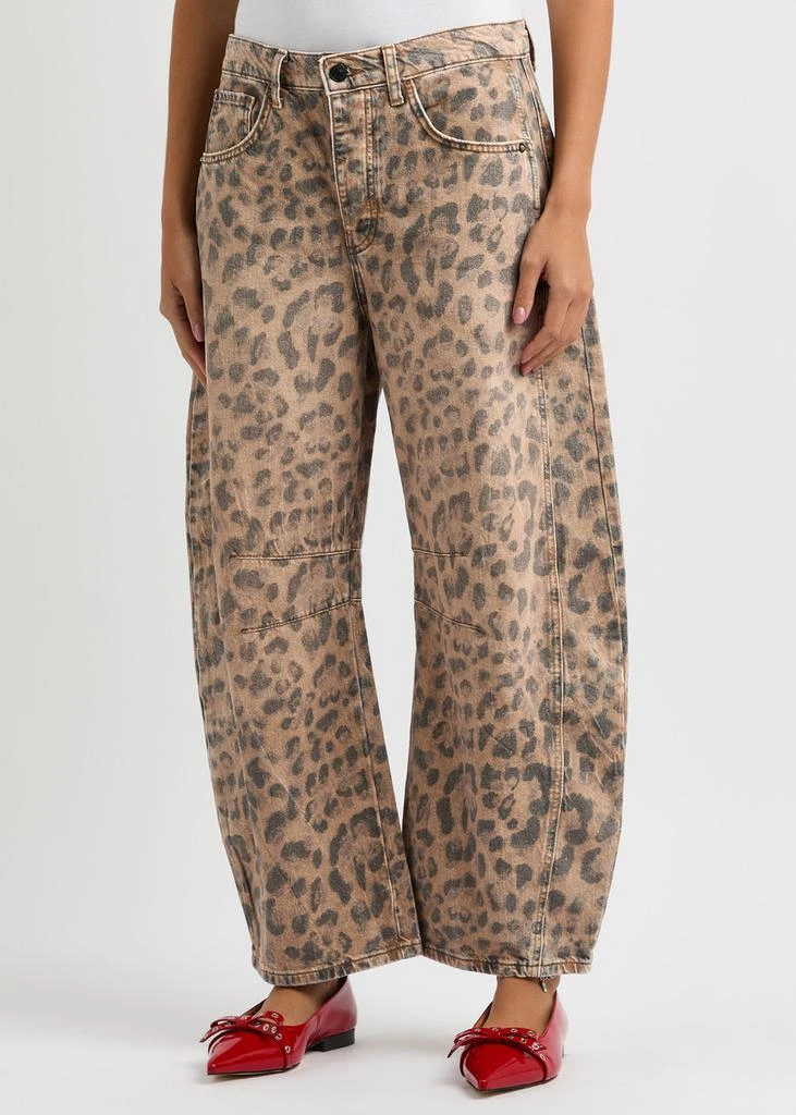 Free People Good Luck leopard-print barrel-leg jeans 2