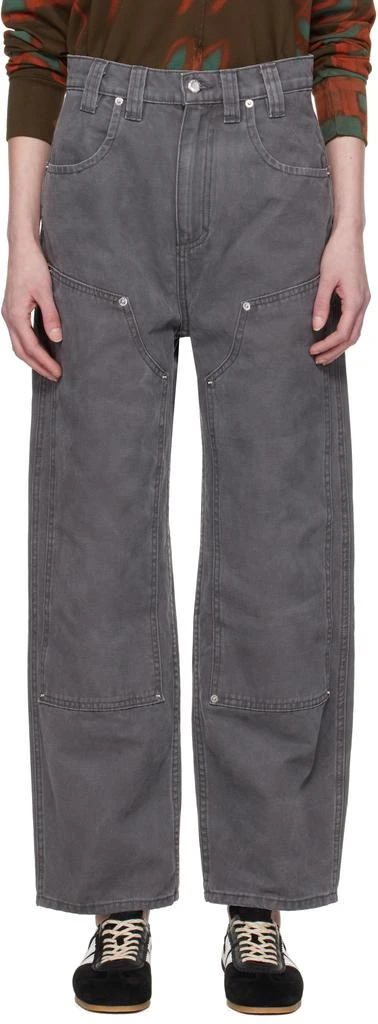 Eckhaus Latta Gray Double Knee Baggy Jeans 1