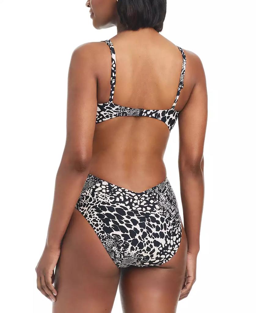 Bar III Women's Printed Plunge-Neck Cut-Out Monokini, Created for Macy's