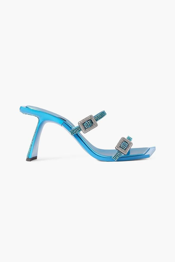 BENEDETTA BRUZZICHES Ewa crystal-embellished silk-satin mules 1
