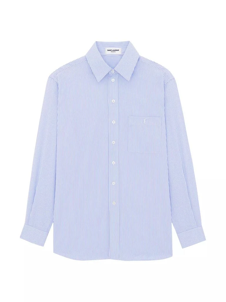 Yves Saint Laurent Monogram Shirt in Striped Cotton Poplin 1