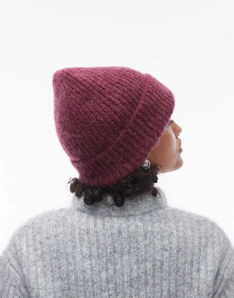 & Other Stories & Other Stories premium mohair and wool blend beanie in burgundy 2