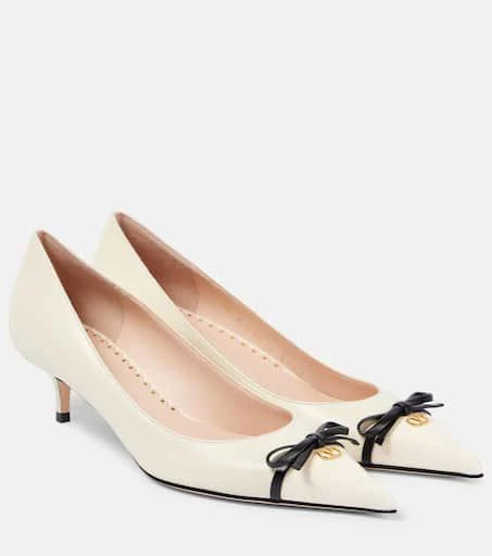 Valentino Bepointy 45 bow-detail leather pumps 1