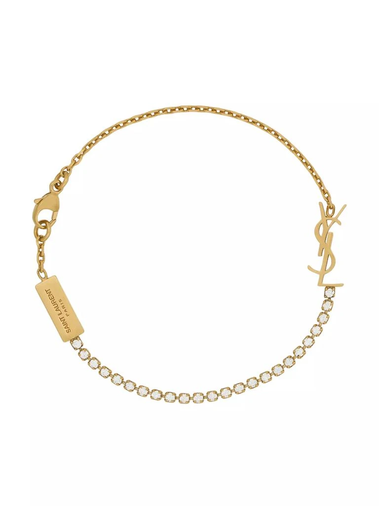 Yves Saint Laurent Cassandre Charm Bracelet in Metal and Rhinestone 1
