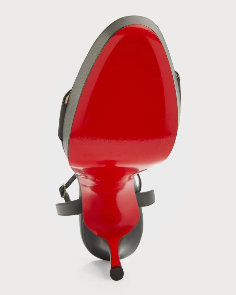 Christian Louboutin Loubi Queen Red Sole Platform Sandals 7