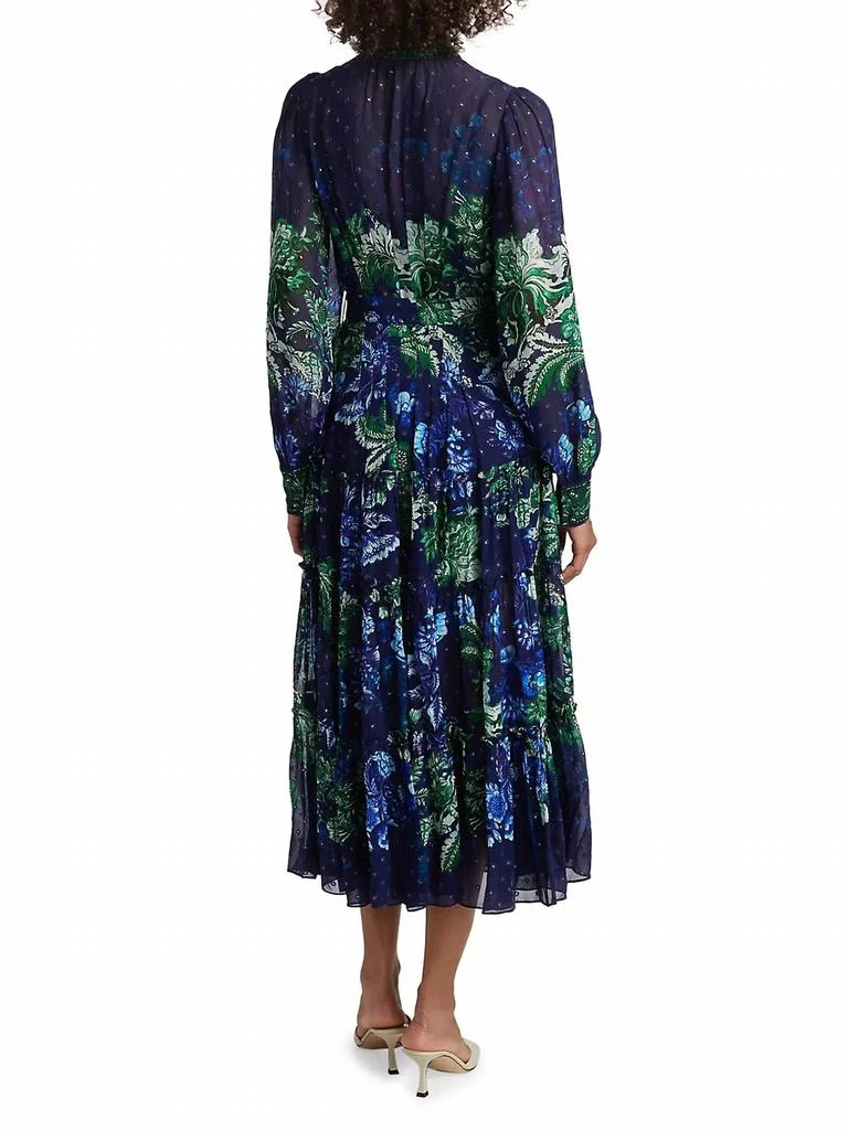 Hemant & Nandita Hemant & Nandita - Keva Floral Tie-waist Midi-dress 3