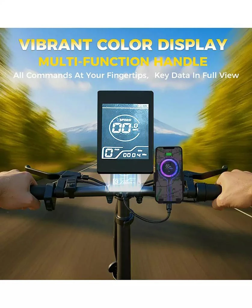 Mikolo Folding Electric Bike for Adults, 55 Miles & 25MPH, 500W Peak Motor, 48V 10Ah Removable Battery, Fat Tire EBike with Smart LCD Display 4