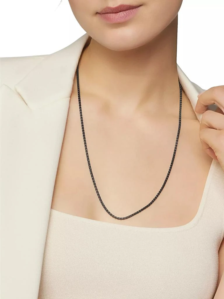 David Yurman Box Chain Necklace in Darkened Sterling Silver, 2.7mm 6