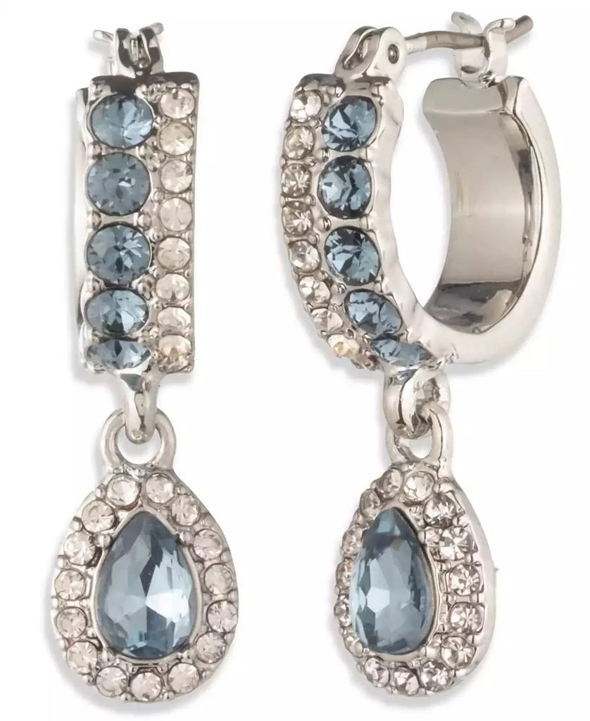 Givenchy Glass Stone Pierced Post Hoop Drop Earrings