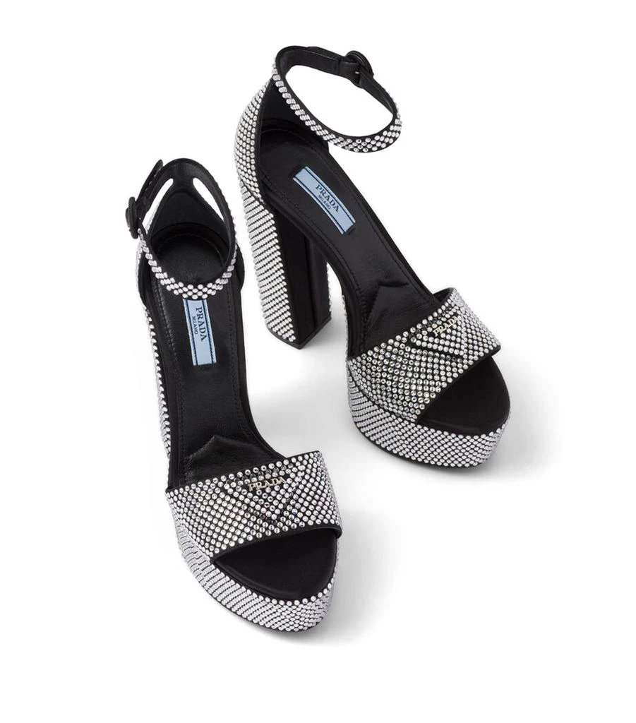 Prada Crystal-Embellished Platform Sandals 135 4