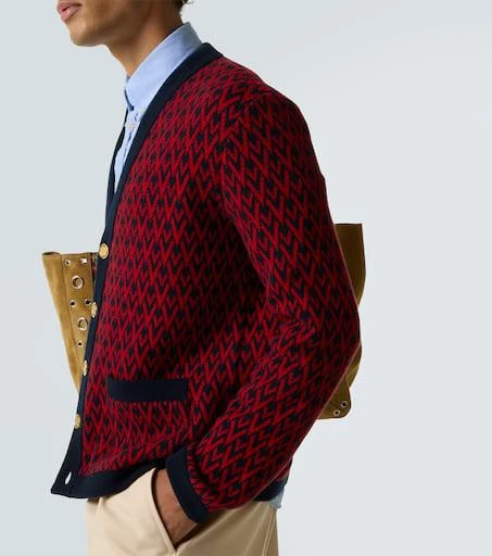 Valentino Toute La V virgin wool jacquard cardigan 5
