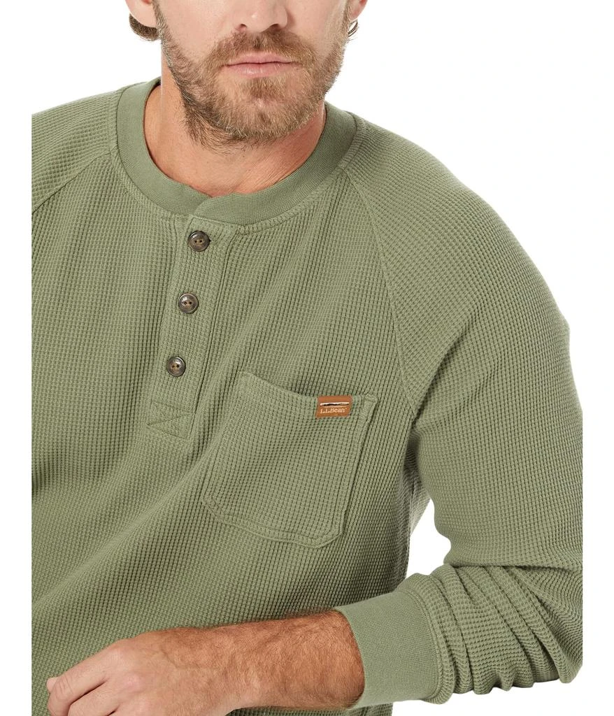 L.L.BEAN BeanBuilt Waffle Henley 3